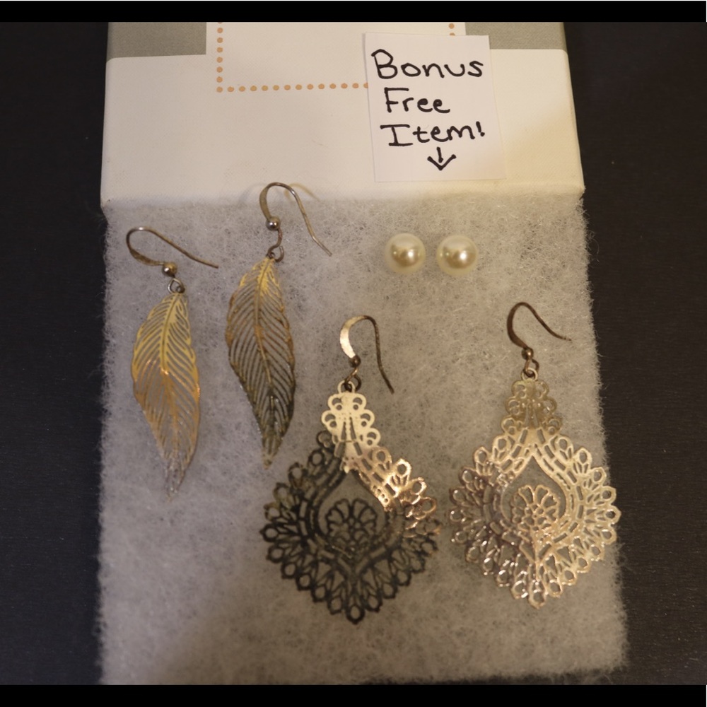 New 3 pair one of a kind boutique handmade earring
